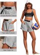 Women's Running Shorts Elastic High Waist Shorts Pocket Quick Dry Athletic Shorts