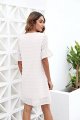 Women's White Dress Sweet and Cute V Neck Ruffle Short Sleeve Sun Protection Dress Wide