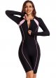 Women's long -sleeved swimsuit flat -angle diving leather sunscreen jacket