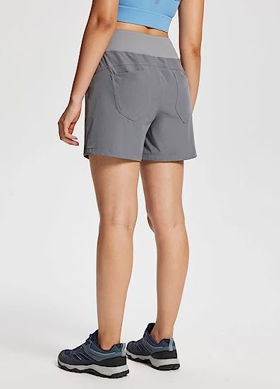 Women's 5 Inch Athletic Shorts High Waist Quick Dry Large Pockets