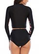 Women's Long Sleeve Swimsuit UV Protection Two-Piece Printed Surf Swimsuit